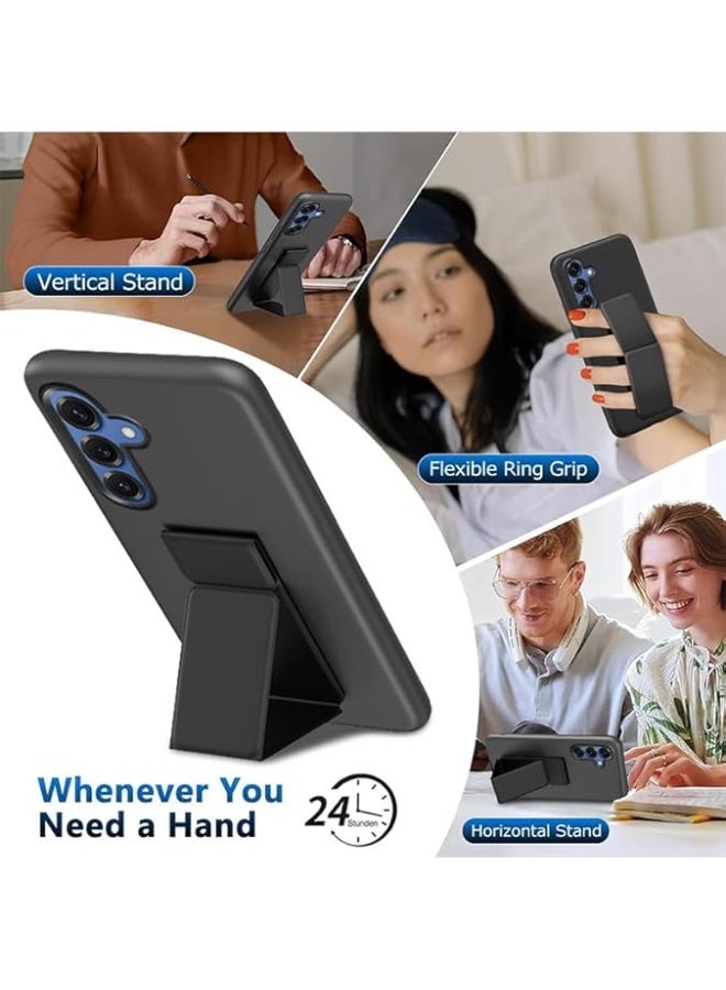 3-in-1 Magnetic Wrist Strap Hand Grip Stand Back Case Cover for Samsung Galaxy A55 Black - Image 3